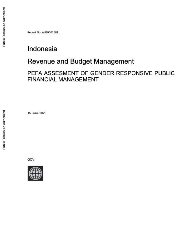 Indonesia - Revenue and Budget Management: PEFA Assessment of Gender Responsive Public Financial Management
